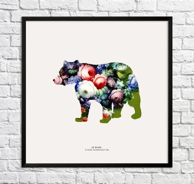 Постер Медведь. Жостовская роспись Min15876 фото