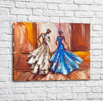 Poster Două doamne dansatoare, ulei pe pânză Tan16946 фото