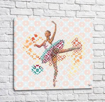 Постер Балерина на разноцветном фоне, абстракция, балет Tan18281 фото