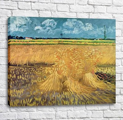 Картина Пшеничное поле со снопами Van11706 фото