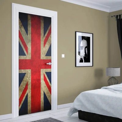 3Д наклейка на дверь, Флаг Великобритании STD41 фото