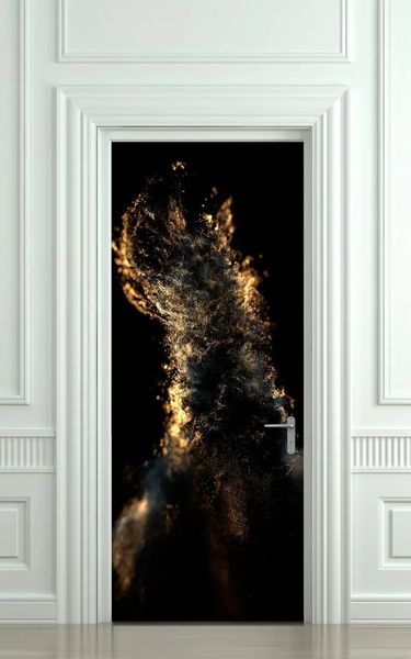 3Д наклейка на дверь, Золотая пыльца ST265 фото