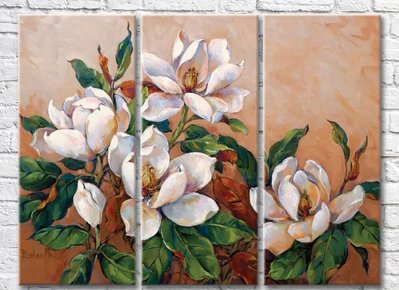 Triptic Flori mari de magnolie Ris9257 фото