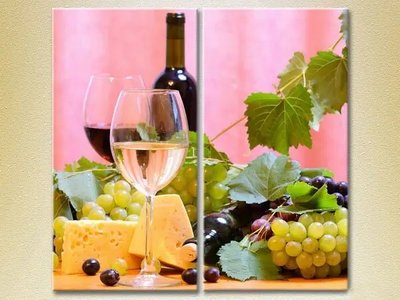 Модульные картины Натюрморт вино и виноград Eda8957 фото