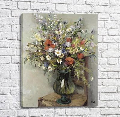 Картина Марсель Диф - Цветы в стеклянной вазе,-1960 Imp12408 фото