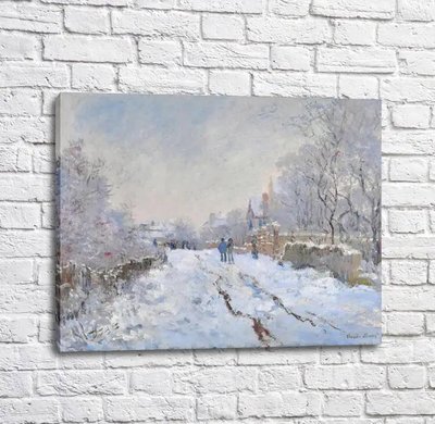 Картина Snow Scene at Argenteuil, 1875 Mon14358 фото