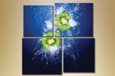 Модульные картины Полиптих, киви в воде Eda6690 фото