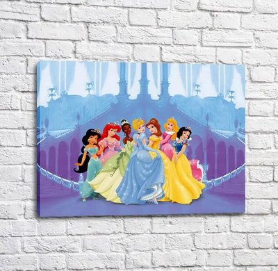 Постер Прекрасные принцессы на фоне красивого замка Mul16360 фото