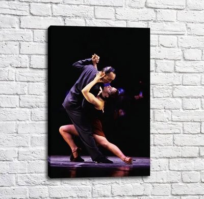 Poster Dansatori de tango pe un fundal negru Tan18238 фото