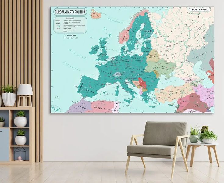 Политическая карта Европы, Румынский язык Kar14591 фото