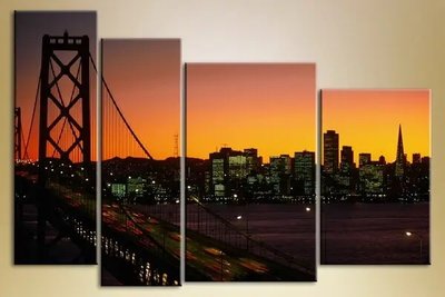 Модульные картины Мост-и-город-на-закате-2 Gor6708 фото