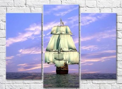 Триптих Корабль с белыми парусами Mor10108 фото
