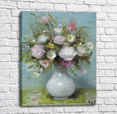 Картина Марсель Диф - Розы в белой вазе Imp12409 фото