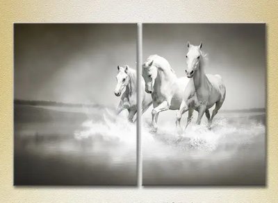 Модульные картины Три белых коня_02 ZHi10659 фото