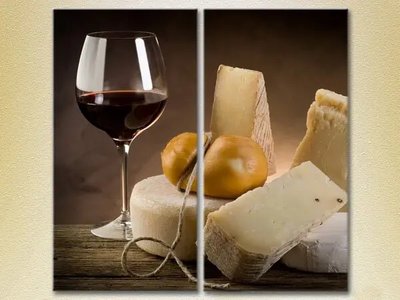Модульные картины Вино и сыр Eda9359 фото
