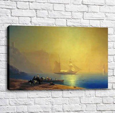 Pictură de Aivazovsky. Dimineața pe malul mării. Zander. 1856 Ayv13360 фото