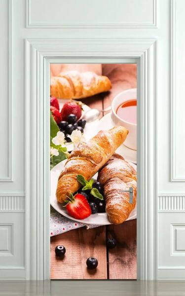Autocolant 3D pentru ușă, Croissants ST313 фото