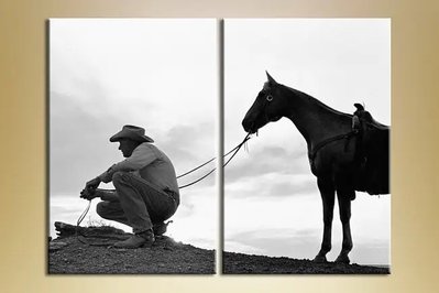 Модульные картины Ковбой и лошадь ZHi8860 фото