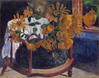 Still Life with Солнцеflowers on an armchair 1901 Gog11110 фото