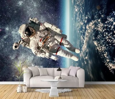 Фотообои Американский астронавт на фоне звезд, космос Kos2160 фото