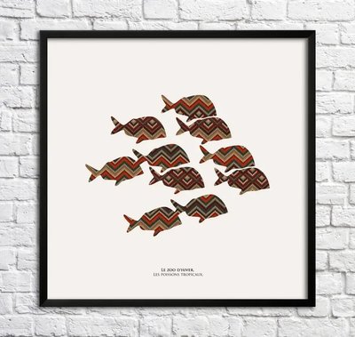 Постер Тропические рыбки. Узоры Min15831 фото