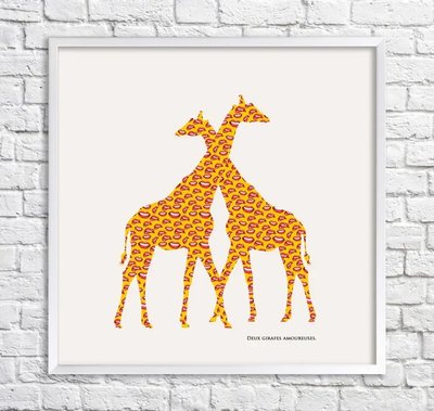 Постер Жирафы. Улыбки на желтом фоне Min15881 фото