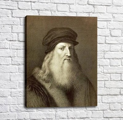 Картина Автопортрет, сепия, Leonardo da Vinci Leo14212 фото