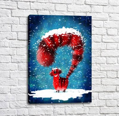 Постер Рыжий кот в снегу Kot16985 фото