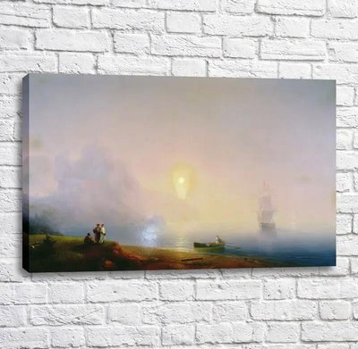 Pictură pe malul mării. Dimineață cu ceață. anii 1850 Ayv13362 фото