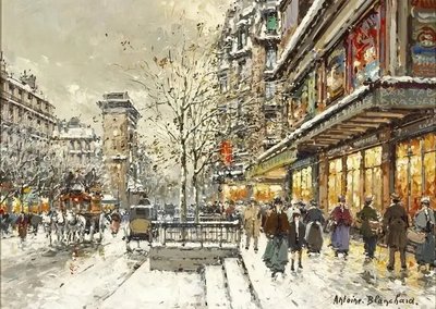 ФотоПостер Antoine Blanchard, Ворота Сен-Дени зимой (A view of Porte St. Denis in Зима) Ant18802 фото