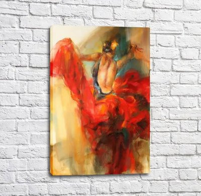 Постер Девушка в красном платье, танец, элегантность Tan17070 фото