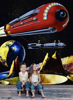 Фотообои Космические корабли фантастика на фоне звезд и планет Kos2213 фото