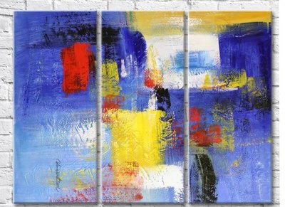 Триптих Абстрактный рисунок в синих тонах Abs7313 фото