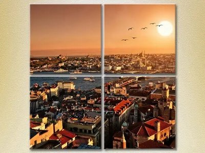 Модульные картины Стамбул на закате, Турция Gor6663 фото