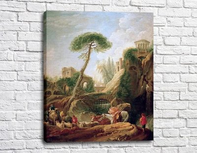 Картина Фантастический пейзаж в Тиволи, Франсуа Буше Fra11263 фото
