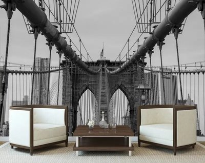 Фотообои Бруклинский мост в черно белом стиле Ark2263 фото
