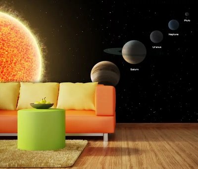 Фотообои Солнце и планеты на фоне звезд, космос Kos1813 фото