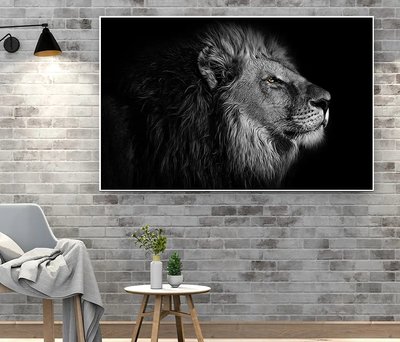 Портрет красивого и гордого льва, монохром ZHi14564 фото