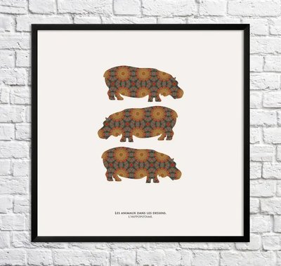 Poster Trei hipopotami. modele Min15833 фото