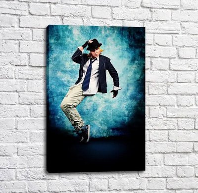 Poster Dancer Brek Bunce pe un fundal negru și albastru Tan18171 фото