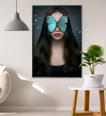 Девушка, стилизация, бабочка на лице Dev14836 фото