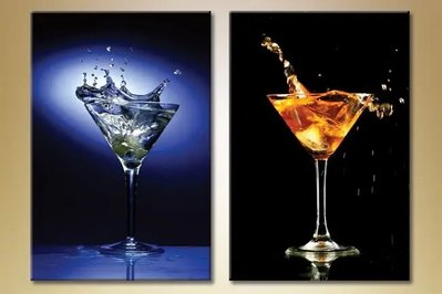 Модульные картины Диптих, бокалы с мартини Eda8414 фото
