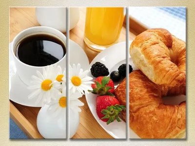 Модульные картины Завтрак с круассанами_02 Eda10764 фото