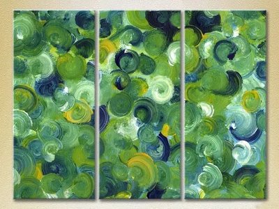 Модульные картины Абстракция зелено-синяя Abs7164 фото