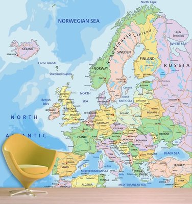 Европа политическая карта Sov1115 фото