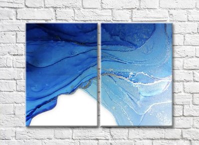 Vis de mare abstracție albastru-albastru, diptic Abs5565 фото