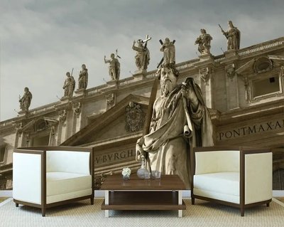 Фотообои Скульптуры святых на здании Базилики Святого Петра в Риме 3D2365 фото