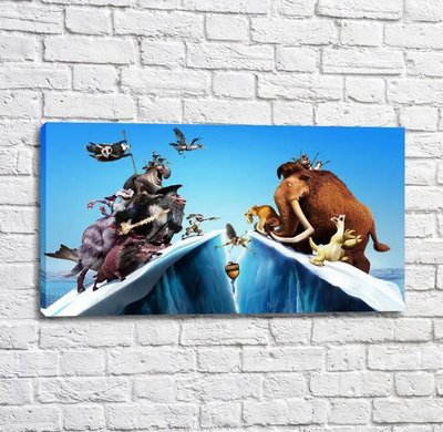 Постер Герои мультфильма Ледниковый период на фоне голубого неба Mul16235 фото