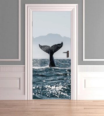 3Д наклейка на дверь, Хвост кита ST307 фото