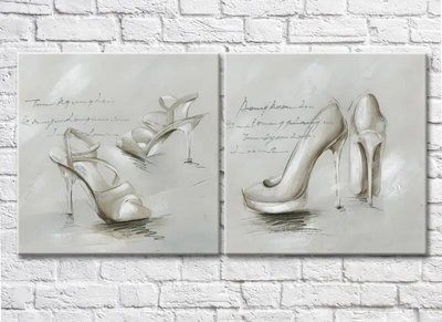 Диптих Модные женские туфли, винтаж Ret8116 фото